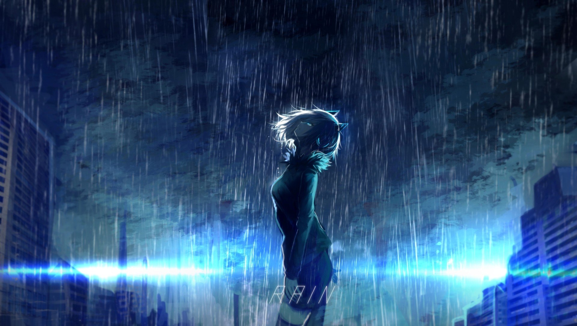 anime girls, Rain Wallpapers HD / Desktop and Mobile Backgrounds.