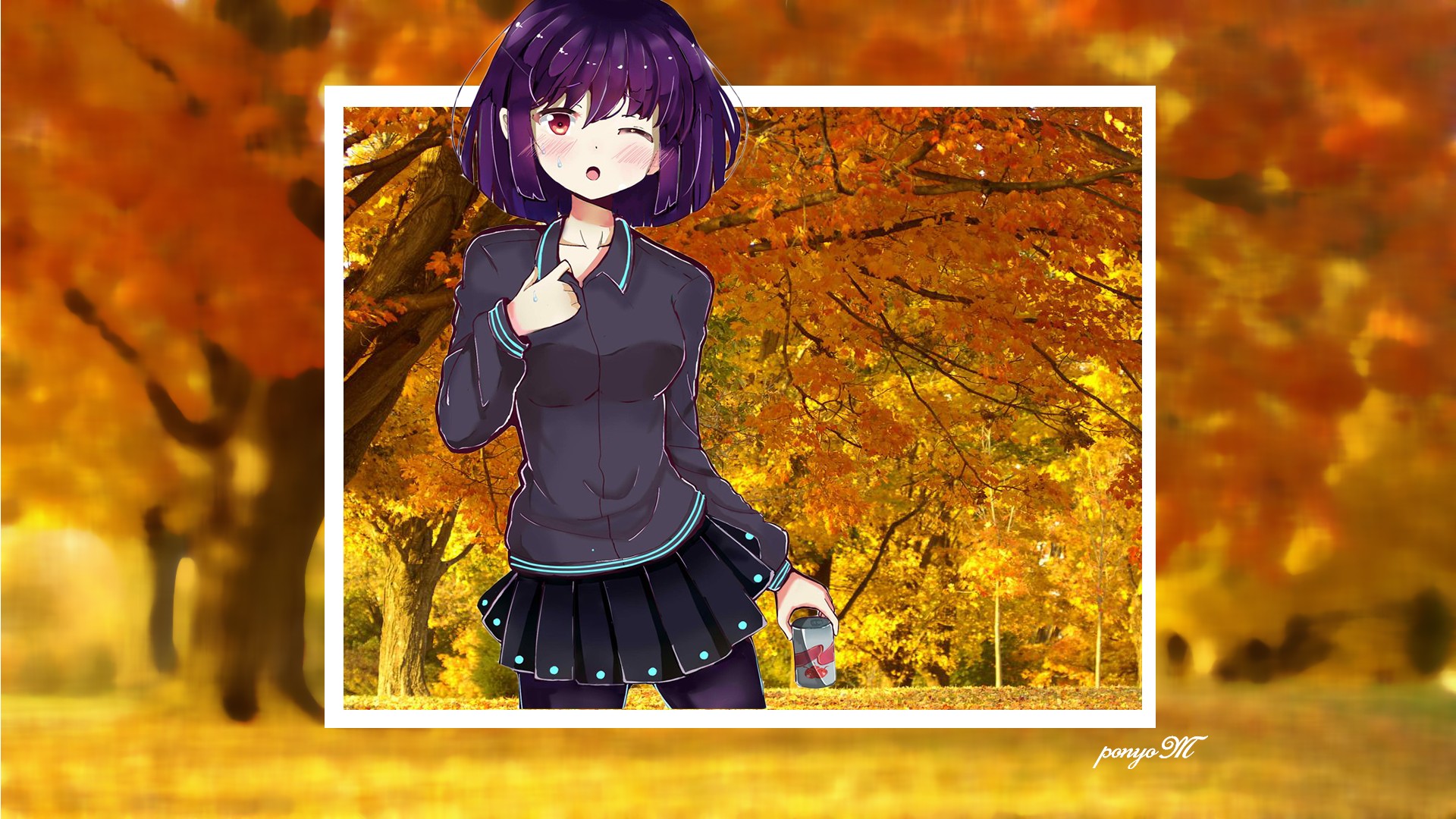 short hair, Anime girls, Blue dress Wallpaper