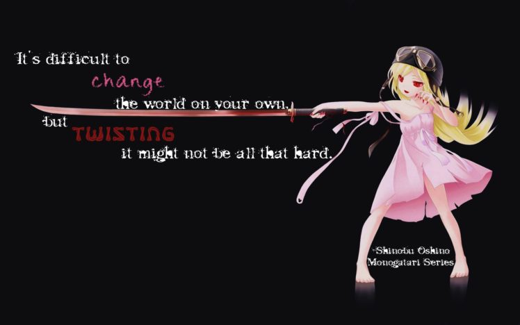 Monogatari Series, Quote, Oshino Shinobu HD Wallpaper Desktop Background