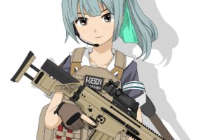 Yuubari (KanColle), Kantai Collection, Assault rifle, FN SCAR L, Anime girls