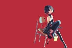 anime girls, Artwork, Thigh highs, Monogatari Series, Oshino Ougi