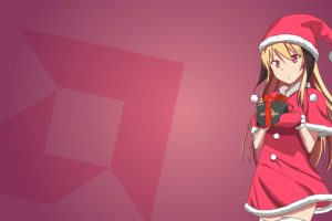 anime girls, AMD, Christmas, Presents, CPU, Hardware, Anime, Santa hats
