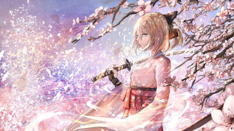anime girls, Artwork, Sakura Saber HD Wallpaper Desktop Background
