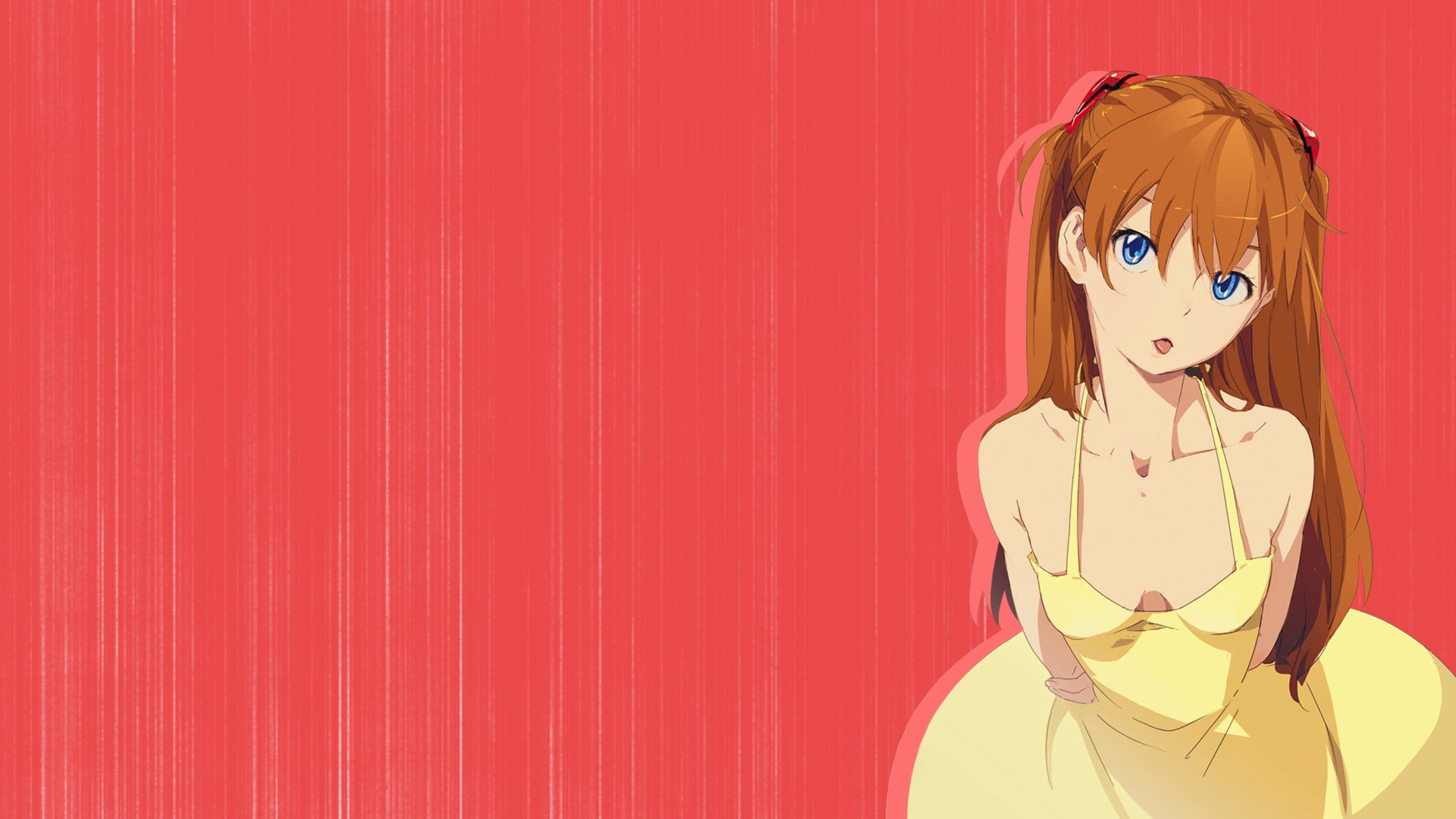redhead, Blue eyes, Long hair, Anime, Anime girls, Neon Genesis Evangelion, Hair ornament, Simple background Wallpaper
