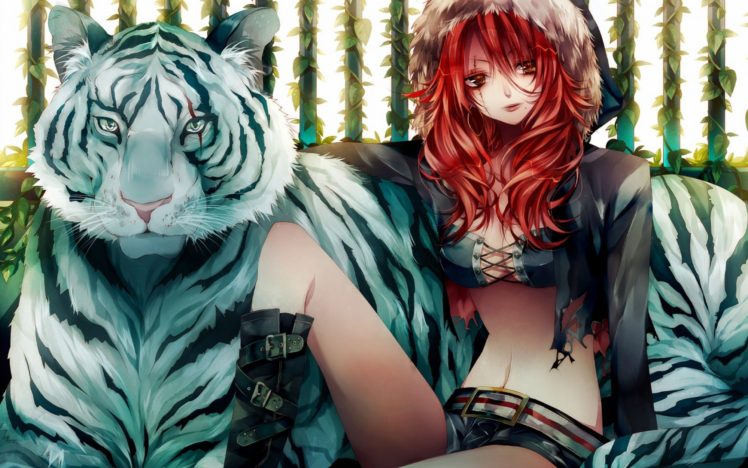redhead, Long hair, Red eyes, Anime, Anime girls HD Wallpaper Desktop Background