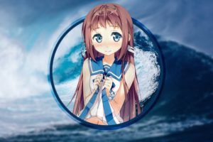 Kantoku, Schoolgirl, Geometry, Shapes, Waves, Anime girls