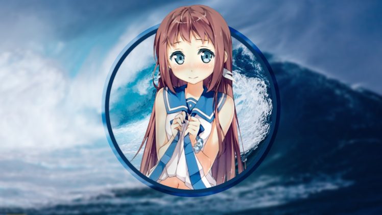 Kantoku, Schoolgirl, Geometry, Shapes, Waves, Anime girls HD Wallpaper Desktop Background