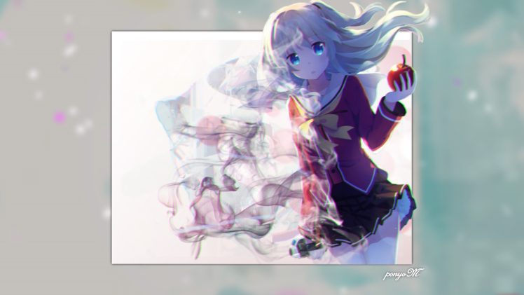 Charlotte (anime), Tomori Nao, Anime girls, Artwork, Thigh highs HD Wallpaper Desktop Background