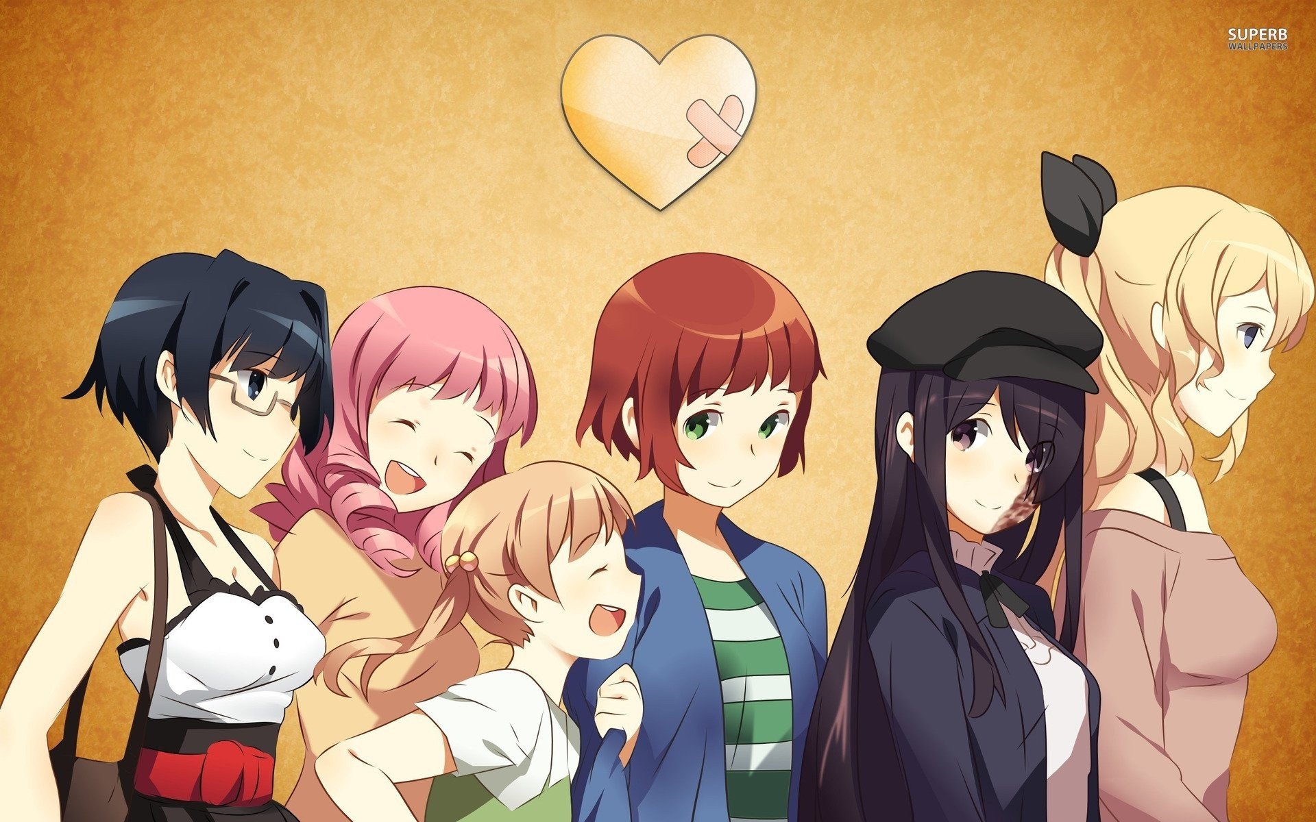 Katawa Shoujo, Anime girls, Hanako Ikezawa, Shiina Mikado, Shizune Hakamichi, Rin Tezuka, Ibarazaki Emi Wallpaper