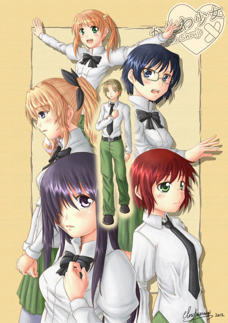 Katawa Shoujo, Lilly Satou, Shizune Hakamichi, Rin Tezuka, Hanako Ikezawa, Ibarazaki Emi, Hisao Nakai, Visual novel, Anime girls HD Wallpaper Desktop Background