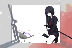 Coffee Kizoku, Anime, Simple background, Darker than Black, School uniform, Anime girls
