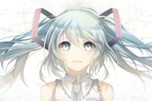 Vocaloid, Hatsune Miku, Aqua eyes, Aqua hair, Twintails