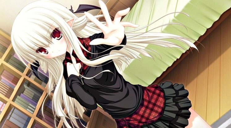 red eyes, Witch elf, Anime girls HD Wallpaper Desktop Background