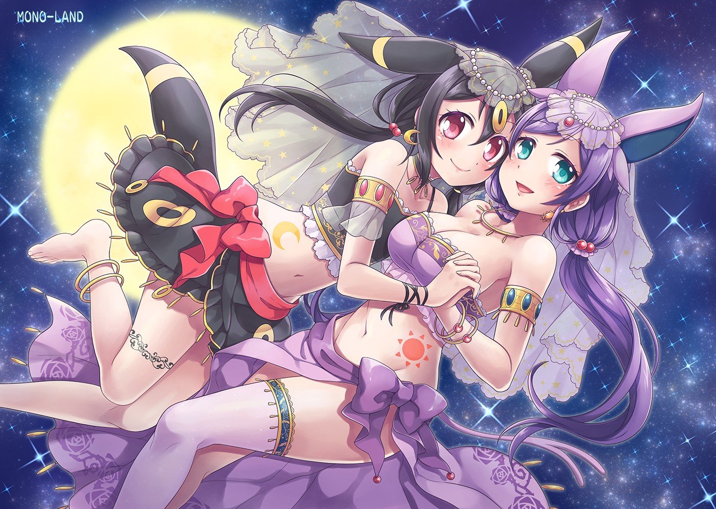 Love Live!, Yazawa Nico, Toujou Nozomi, Umbreon, Espeon, Pokémon Wallpaper
