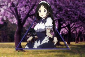 Hyouka, Shapes, Geometry, Cherry trees, Anime girls