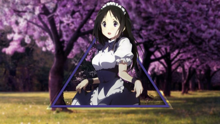 Hyouka, Shapes, Geometry, Cherry trees, Anime girls HD Wallpaper Desktop Background