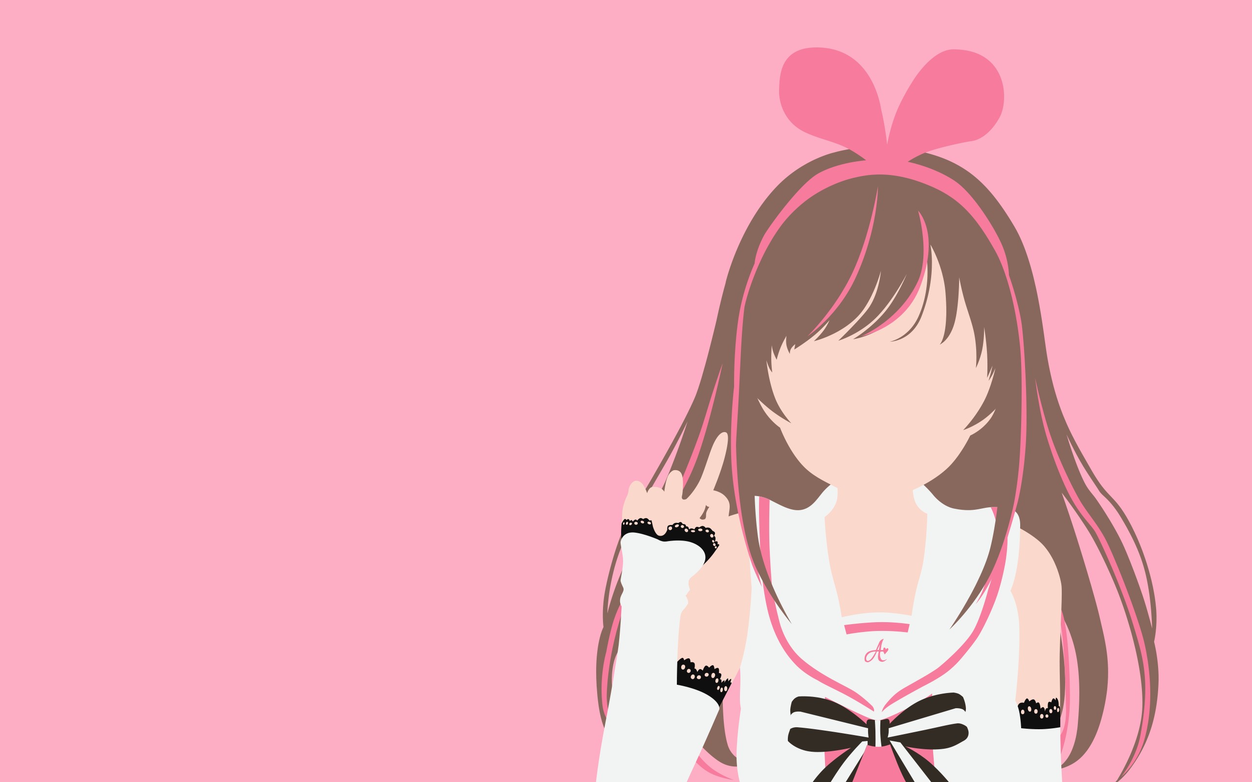 Kizuna Ai, Anime girls, Minimalism, Flatdesign, Simple background Wallpaper