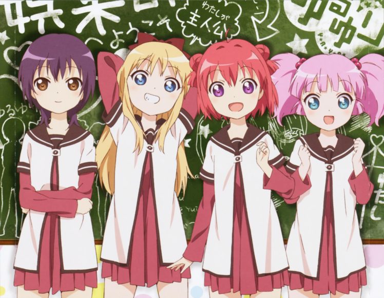 Yuru Yuri, Akaza Akari, Funami Yui, Kyoko Toshino, Yoshikawa Chinatsu, Anime, Anime girls, Group of Anime Girls HD Wallpaper Desktop Background