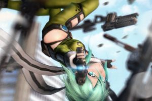 Sword Art Online, Asada Shino, 3D, Gun