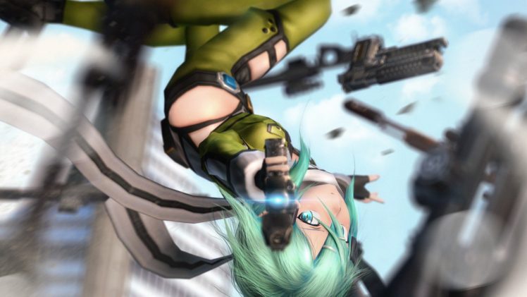 Sword Art Online, Asada Shino, 3D, Gun HD Wallpaper Desktop Background