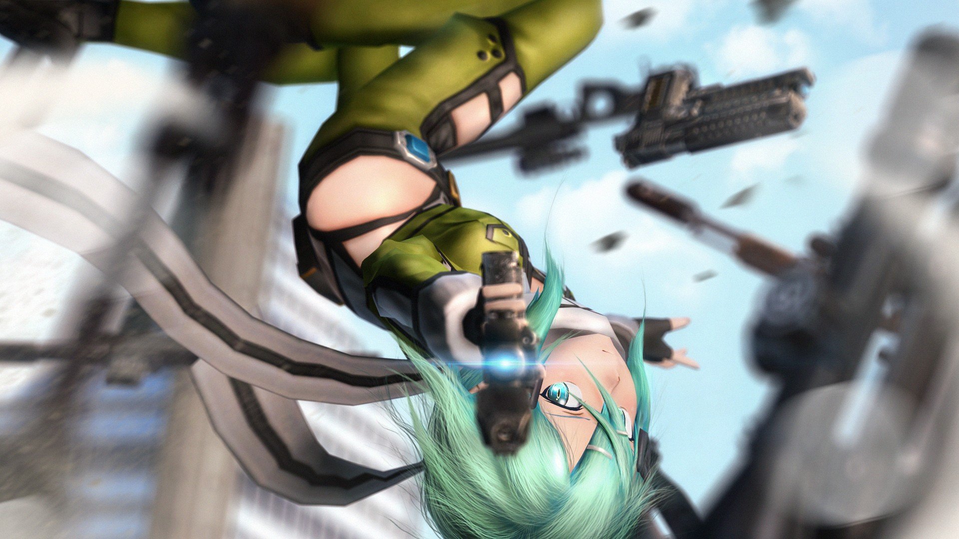 Sword Art Online, Asada Shino, 3D, Gun Wallpaper