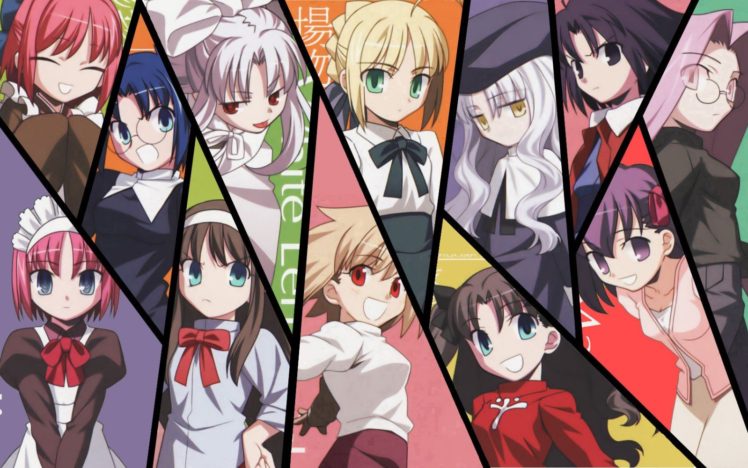 Fate Stay Night, Anime girls, Saber, Rider (Fate Stay Night), Sakura Matou, Tohsaka Rin, Illyasviel von Einzbern HD Wallpaper Desktop Background