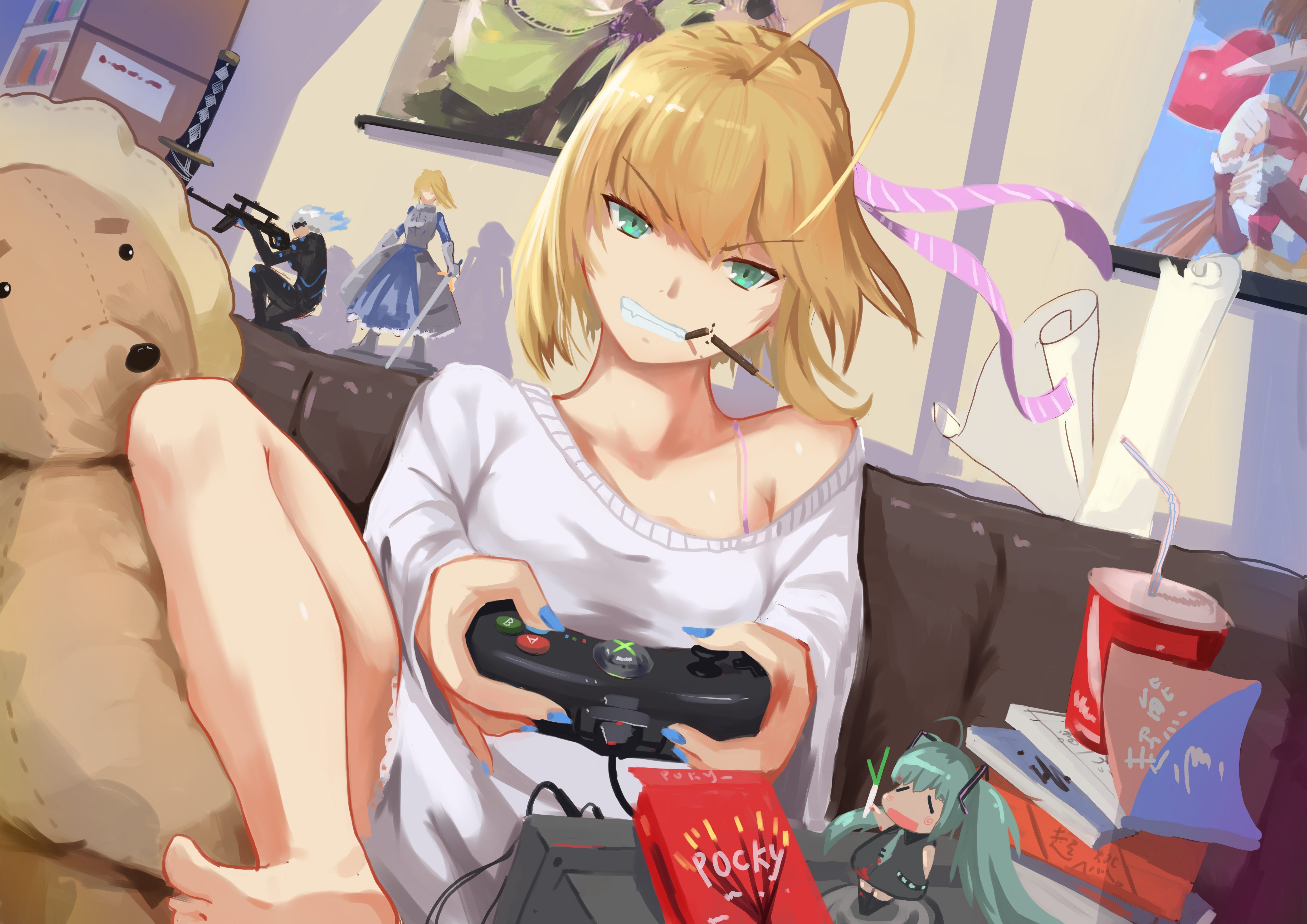Fate Stay Night, Anime girls, Saber, Hatsune Miku, Saber Lily, Xbox 360 Wallpaper