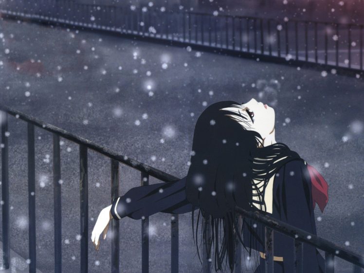 Enma Ai, Anime girls, Anime, Snow, School uniform, Long hair HD Wallpaper Desktop Background