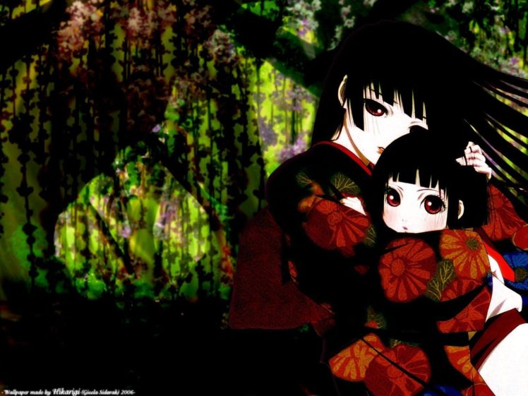 Enma Ai, Anime girls, Anime, Kimono, Children, Flowers HD Wallpaper Desktop Background