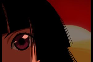 Enma Ai, Anime girls, Anime, Red eyes, Black hair, Closeup