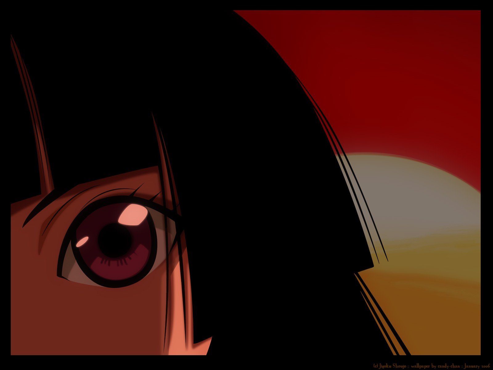 Enma Ai, Anime girls, Anime, Red eyes, Black hair, Closeup Wallpaper