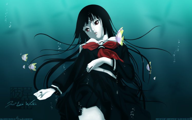 Enma Ai, Anime girls, Anime, Underwater, Fish, Kimono, Doll, Long hair HD Wallpaper Desktop Background