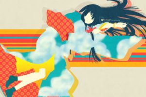Enma Ai, Anime girls, Anime, Kimono, Simple background, Long hair
