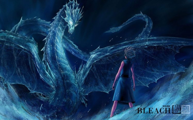 Bleach, Hitsugaya Toshiro, Dragon, Ice, Anime boys HD Wallpaper Desktop Background