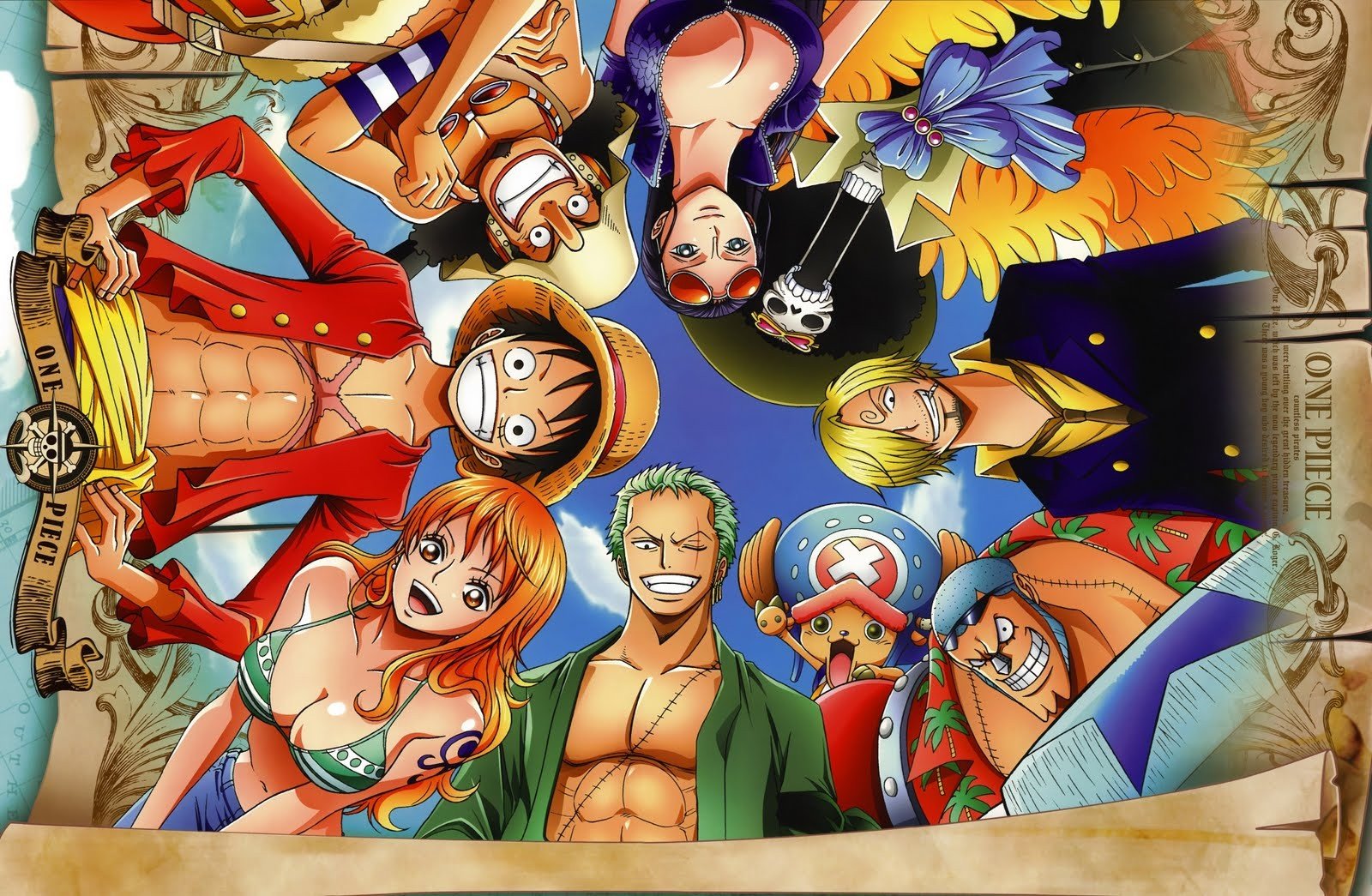 One Piece, Monkey D. Luffy, Roronoa Zoro, Nico Robin, Usopp, Franky, Sanji, Brook, Straw Hat Pirates Wallpaper