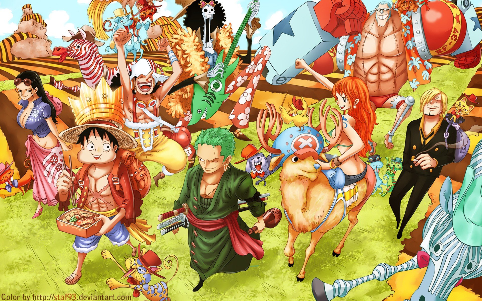 One Piece, Nico Robin, Roronoa Zoro, Usopp, Franky, Sanji, Monkey D. Luffy, Tony Tony Chopper, Brook, Nami, Straw Hat Pirates Wallpaper
