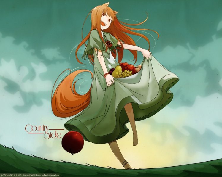Spice and Wolf, Holo, Apples, Anime girls HD Wallpaper Desktop Background