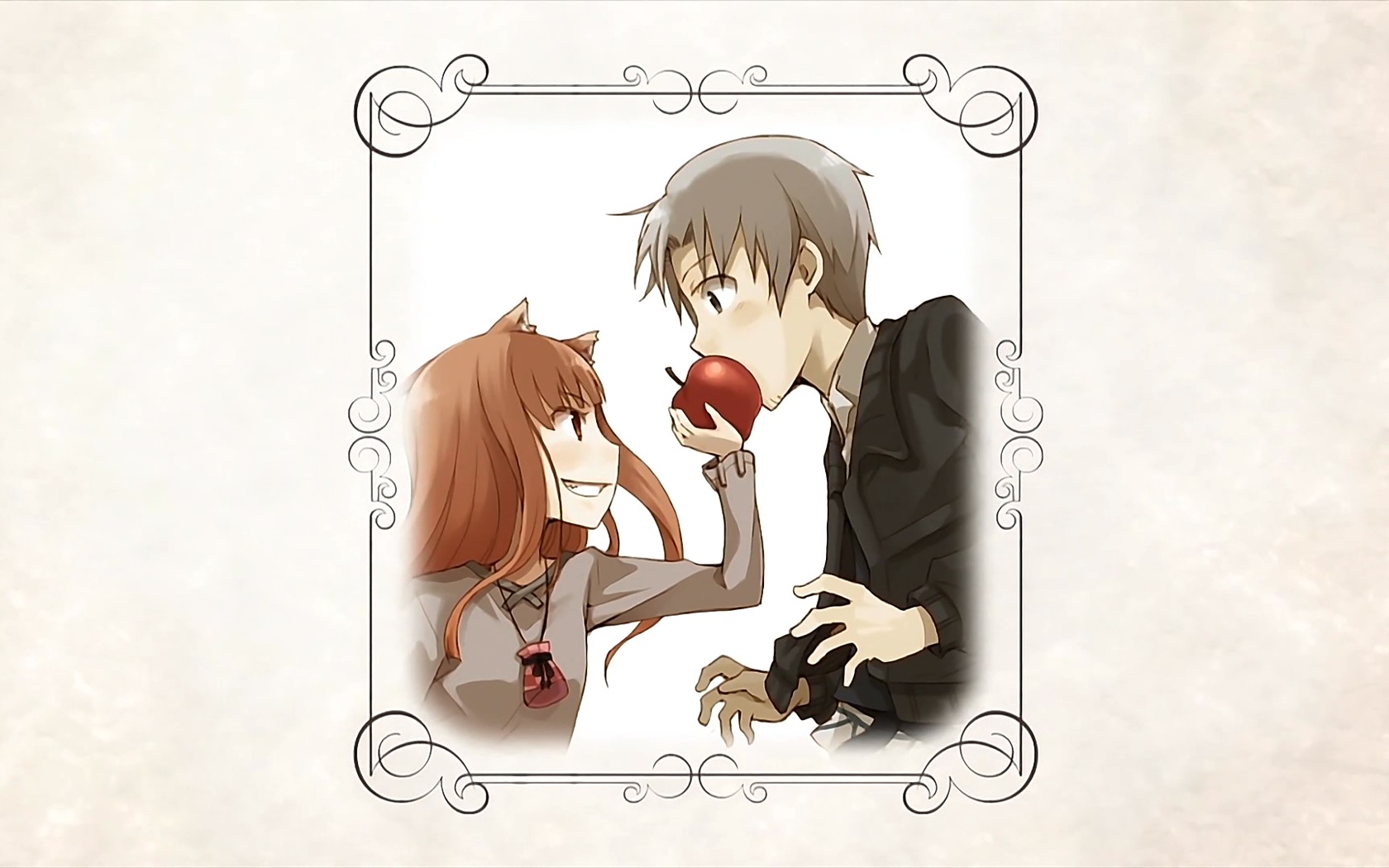 Spice and Wolf, Holo, Apples, Lawrence Kraft, Anime Wallpaper