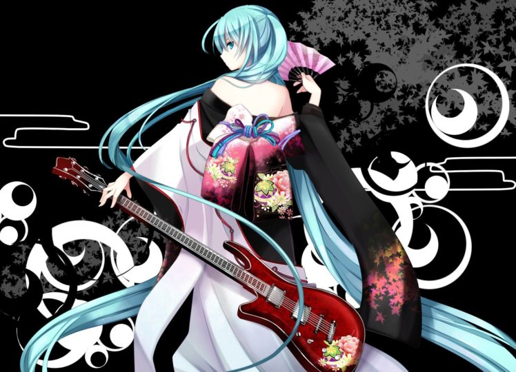Vocaloid, Guitar, Kimono, Traditional clothing HD Wallpaper Desktop Background