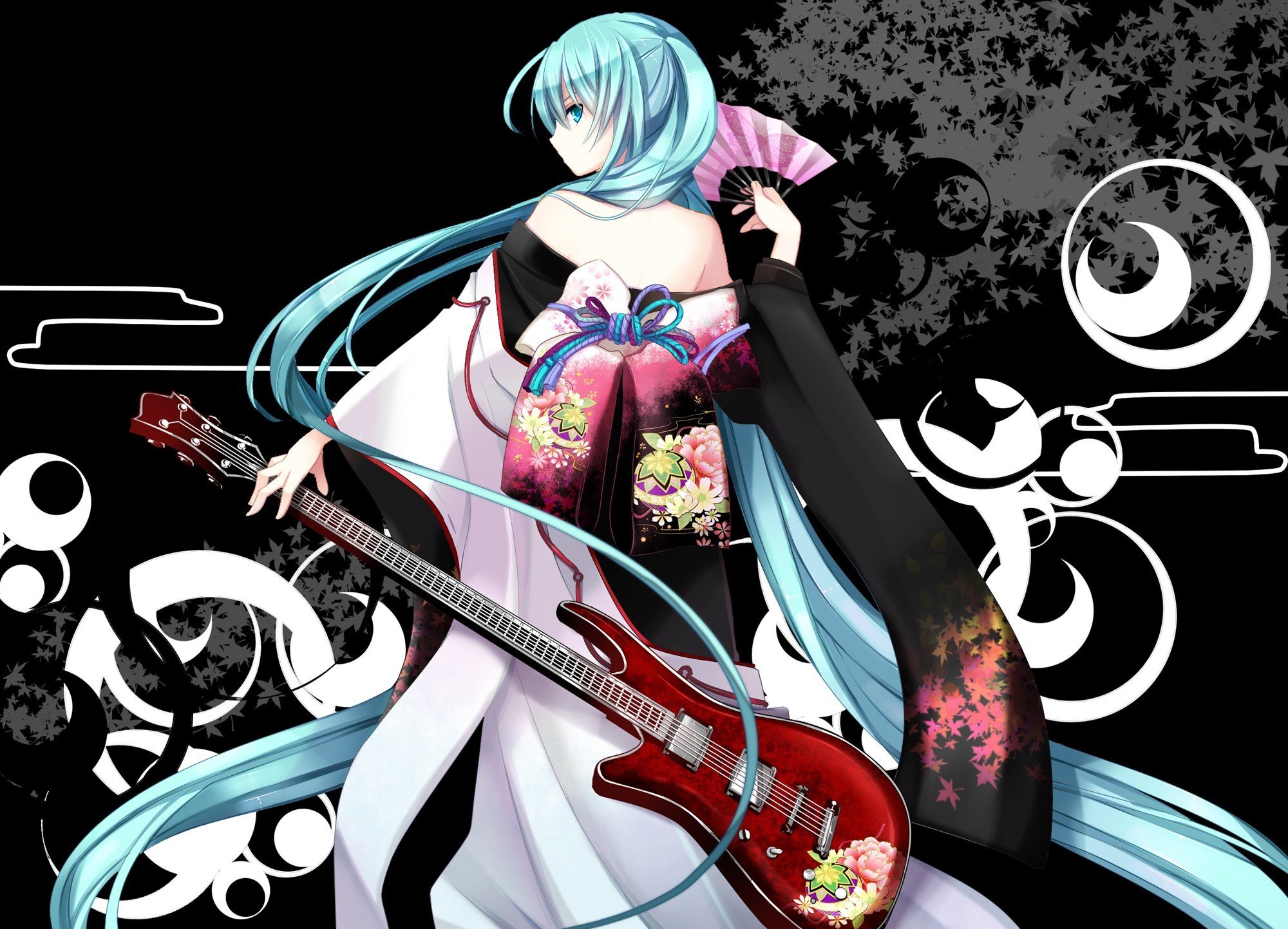 Vocaloid, Guitar, Kimono, Traditional clothing Wallpaper