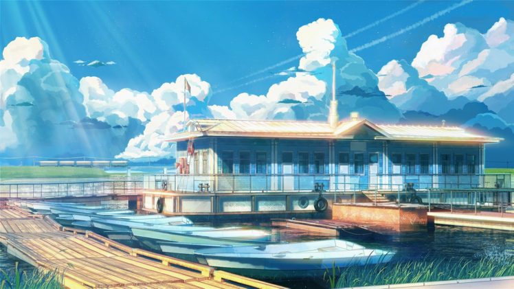 Everlasting Summer, Boat, Clouds, Sunlight, ArseniXC HD Wallpaper Desktop Background