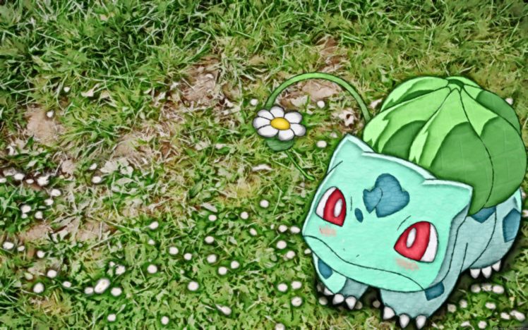 Bulbasaur, Grass, Flowers, Pokemon HD Wallpaper Desktop Background
