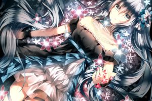 Vocaloid, Hatsune Miku, Flowers, Anime girls, Anime