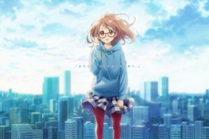 anime, Kyoukai no Kanata, Kuriyama Mirai, Anime girls, Glasses