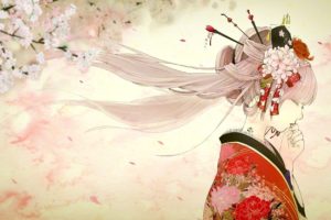 kimono, Japanese clothes, Japanese, Anime girls, Vocaloid, Sakura Miku
