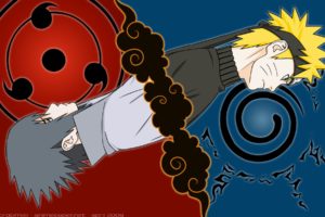Naruto Shippuuden, Anime, Uzumaki Naruto, Uchiha Sasuke, Symbols, Anime boys