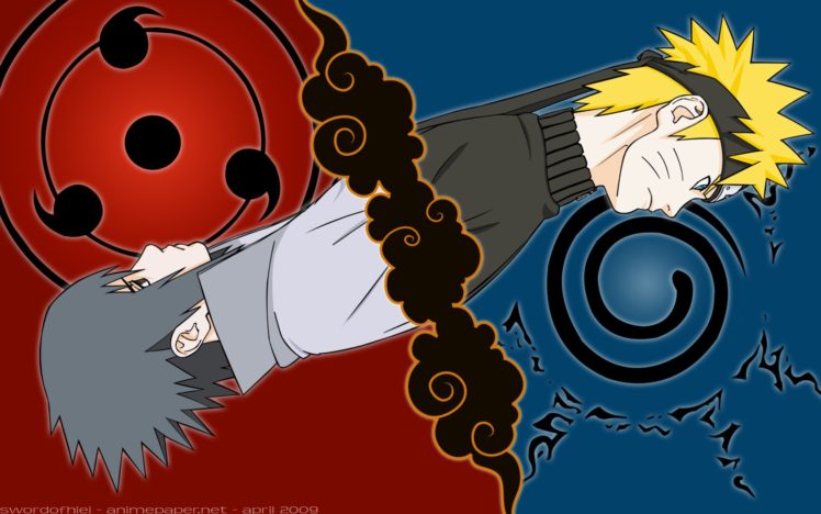 Naruto Shippuuden, Anime, Uzumaki Naruto, Uchiha Sasuke, Symbols, Anime boys HD Wallpaper Desktop Background