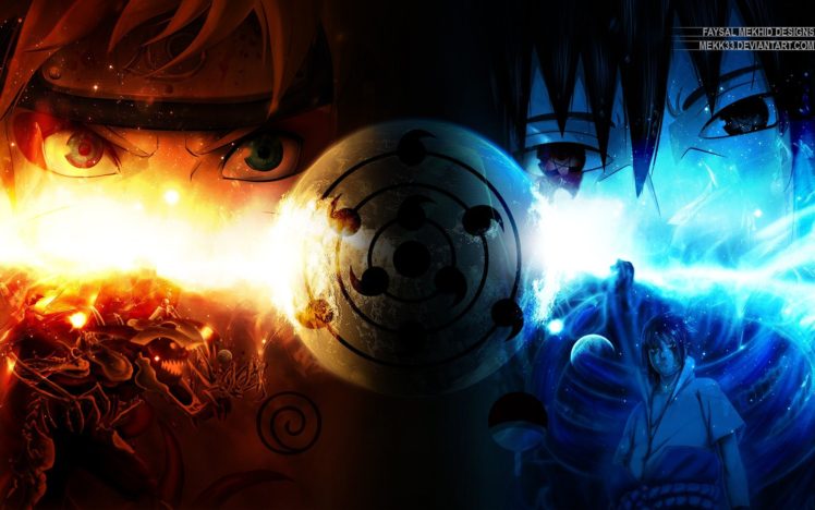 Naruto Shippuuden, Anime, Uzumaki Naruto, Rinnegan, Uchiha Sasuke, Kyuubi HD Wallpaper Desktop Background