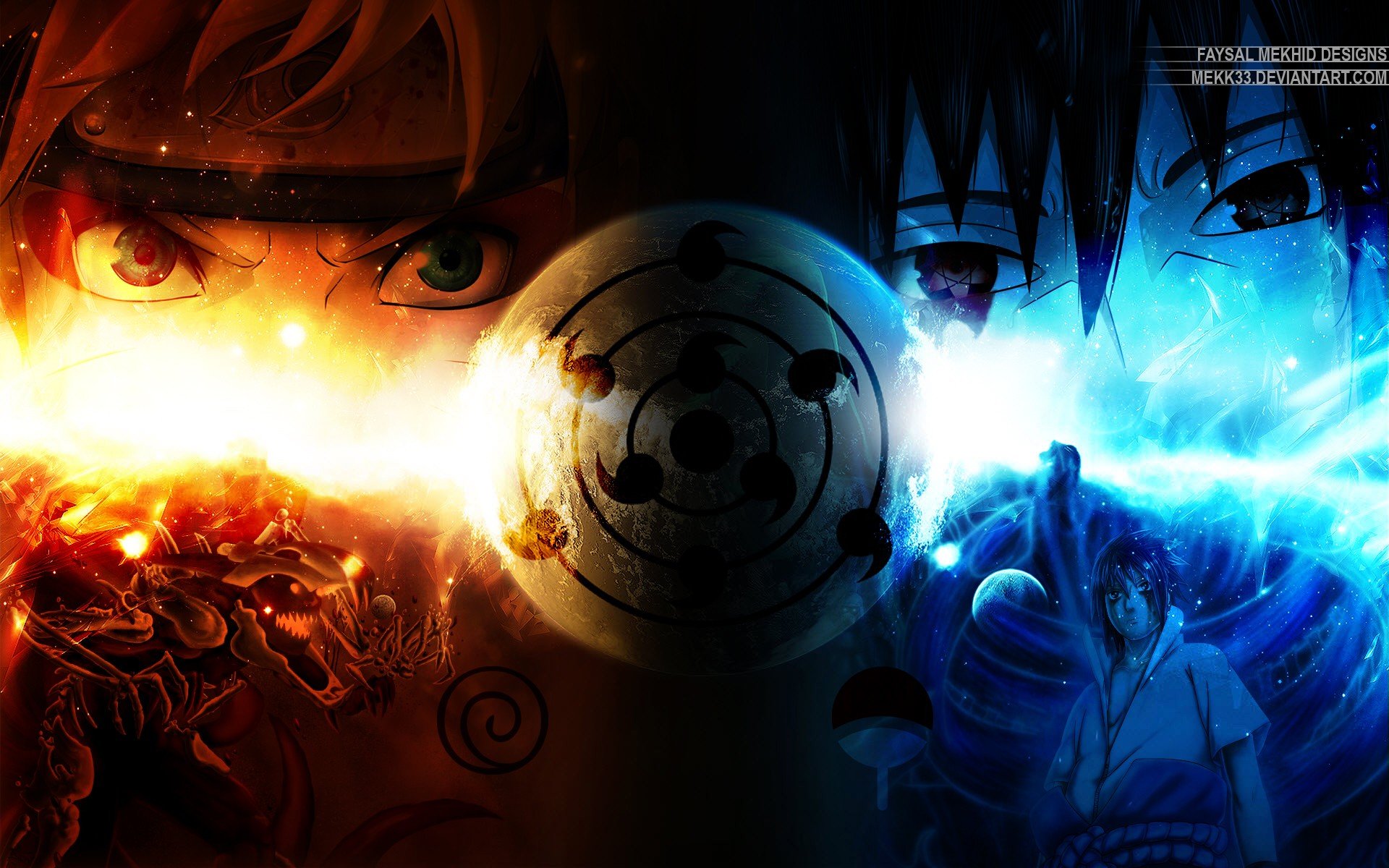 Naruto Shippuuden, Anime, Uzumaki Naruto, Rinnegan, Uchiha Sasuke, Kyuubi Wallpaper