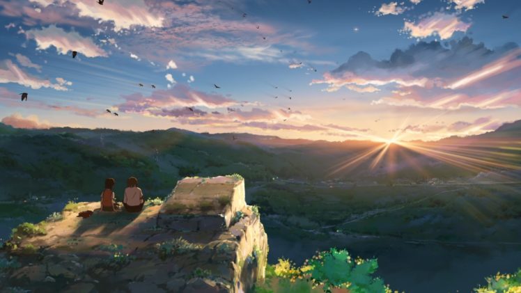 Hoshi wo Ou Kodomo, Sunset, Anime HD Wallpaper Desktop Background